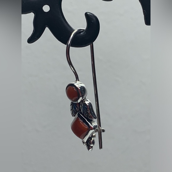 Silpada RARE HTF Sterling Silver Mediterranean Coral Vine French Wire Earrings - Picture 14 of 16